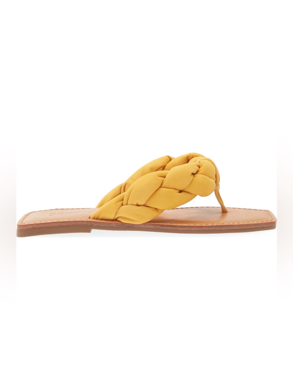 SCHUTZ Braided Yellow Leather Toe-Post Sandal - Picture 5 of 11